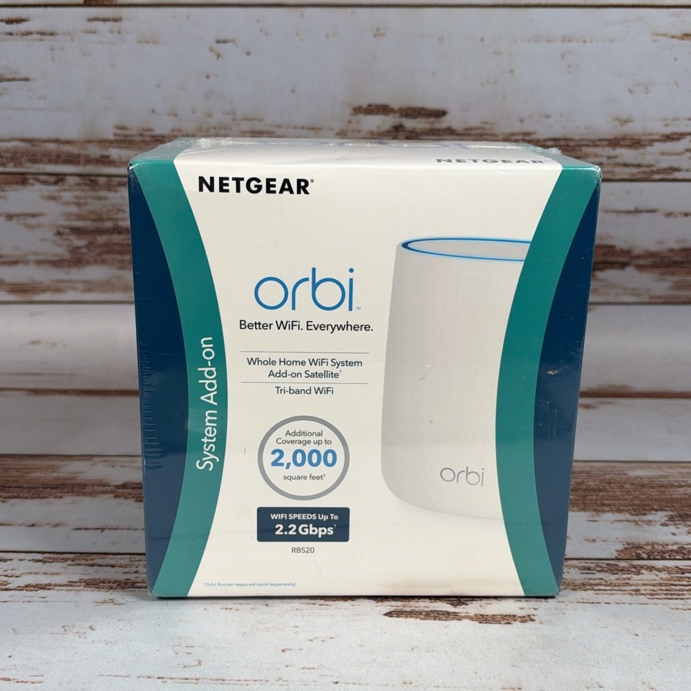 NETGEAR Orbi RBS20 AC2200 Tri-Band Mesh WiFi Add-On Satellite White
